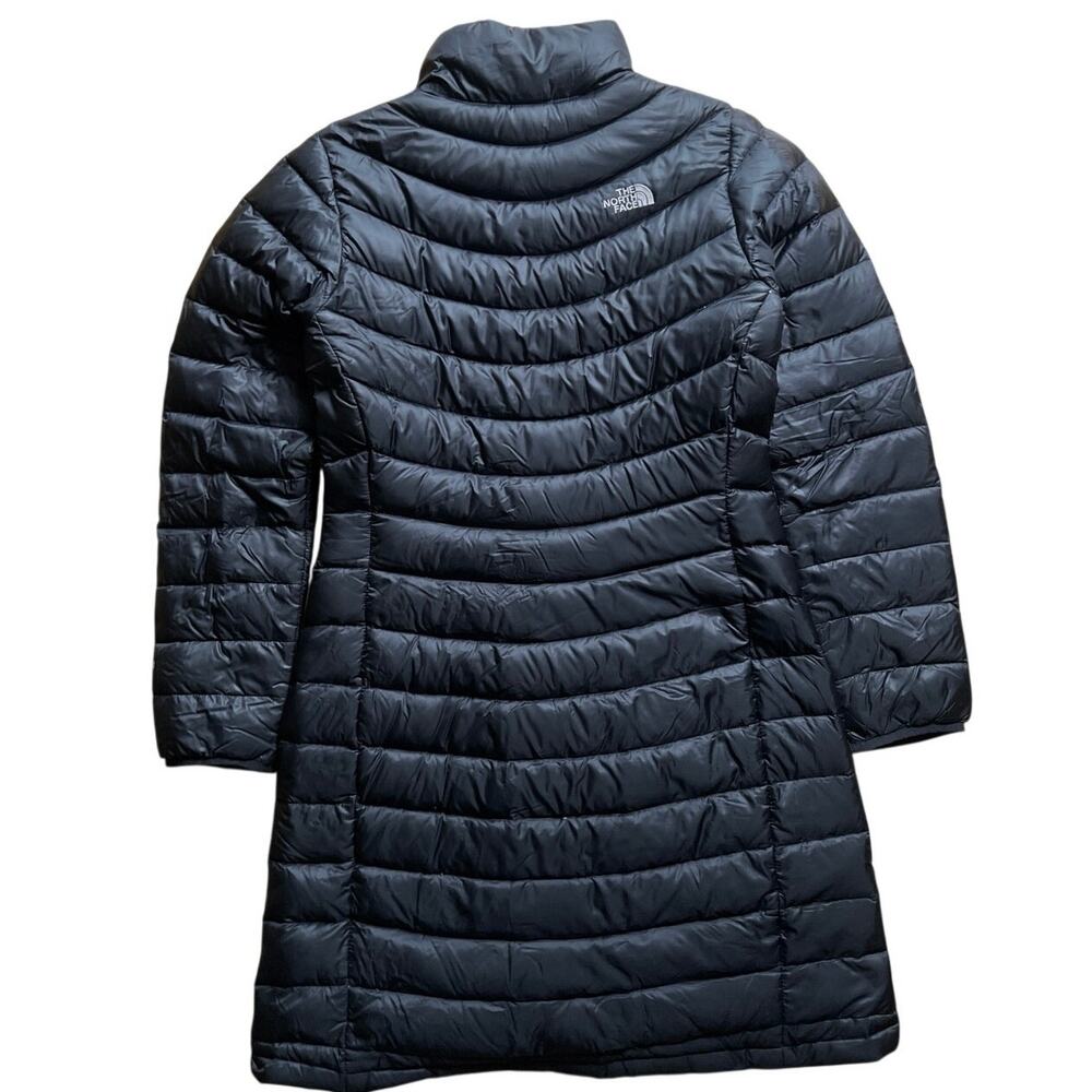 The North Face Down Puffer Coat Womens Medium Black Long 700 Fill Parka - Picture 2 of 10